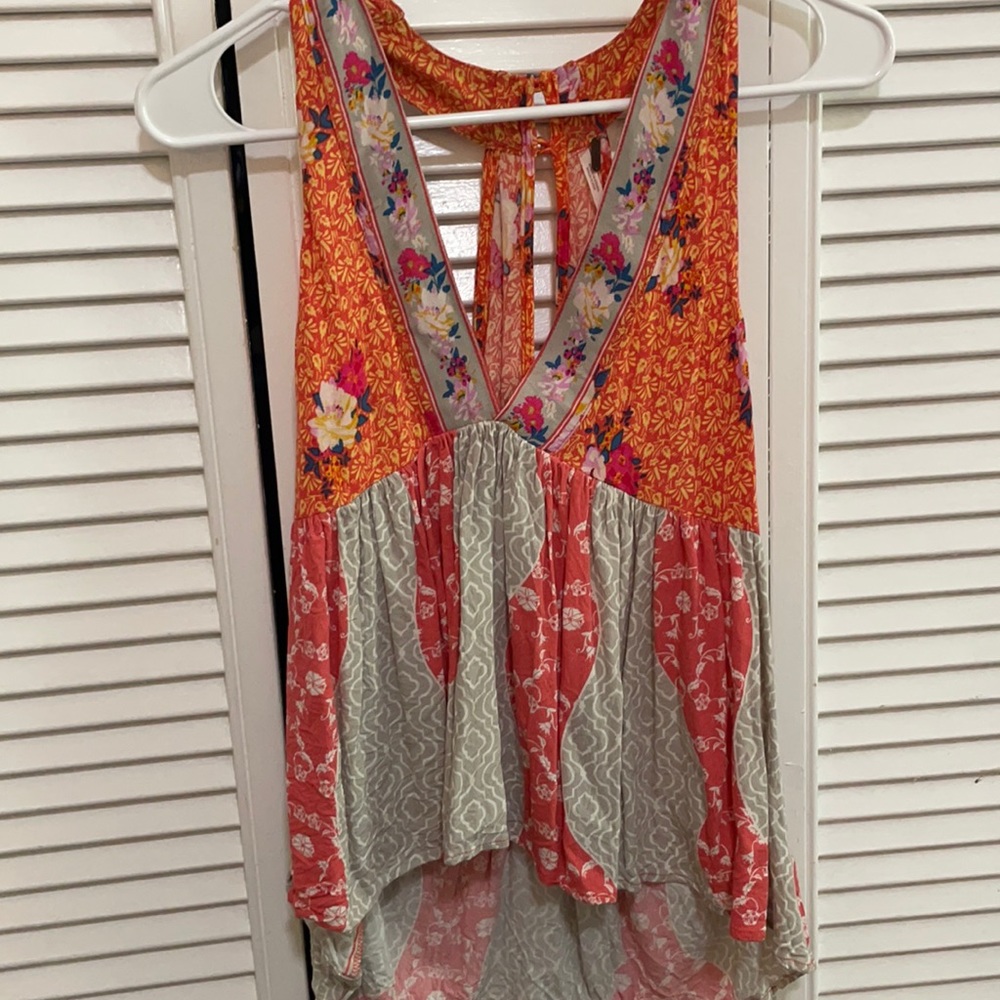 Free People orange floral tank